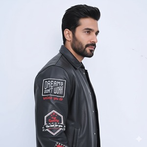 Parches de chenilla bordados chaqueta personalizada Unisex invierno cálido a prueba de viento e impermeable mangas de cuero cuerpo de lana chaqueta universitaria - Product Image 4