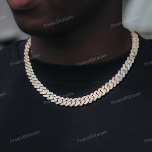 925 argent Sterling plaqué or jaune VVS Moissanite diamant Hip Hop style rappeur entièrement glacé personnalisé Miami chaîne à maillons cubains - Product Image 6