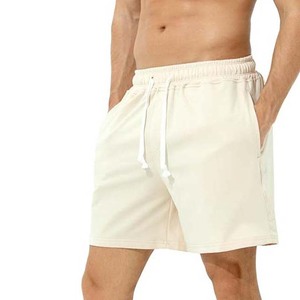 Short de Jogging à cordon de serrage léger couleur unie hommes Shorts d'été Shorts de plage en coton vêtements pour hommes mode respirant court - Product Image 2