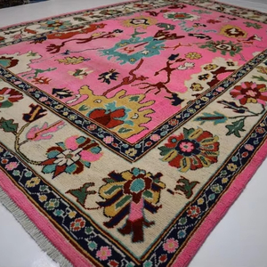 พรมโอชาค ลักชัวรี่ ขนาด 8x10 ฟุต สีเหลืองน้ำเงินโบราณ ชุดพรมขนสัตว์คุณภาพพรีเมียม ดีไซน์หรูหราแบบฮาริซ อิมพีเรียล สำหรับปูพื้น - Product Image 1