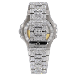 Elegante Correa de Reloj Mecánica de Acero Inoxidable con Logotipo Personalizado, Última Colección de Moda, Adornada con Diamantes Moissanite, Esfera Analógica - Product Image 2