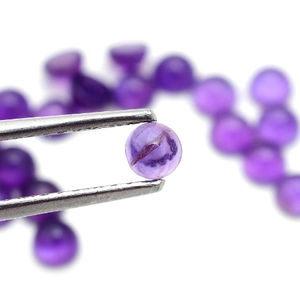 Amatista Africana Natural, Cabujón Redondo de 3mm, Piedra Preciosa Gruesa de 2,4mm, de 4,3 Cts Lote, Venta de Piedras Preciosas Sueltas de Alta Calidad, 25 Unidades - Product Image 2