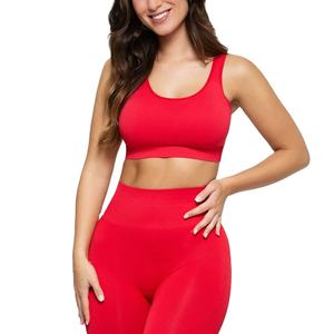 Ensembles de yoga pour femmes, grande taille, uni, vêtements de sport personnalisés, rouge, spandex/polyester, respirant, confortable, meilleure qualité 2026 - Product Image 3