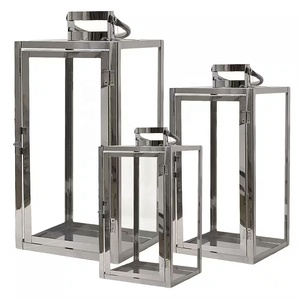 Bougeoir à LED en acier inoxydable brillant poli Style classique Lanterne décorative de Noël Lumière faite à la main Taille personnalisée - Product Image 2