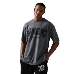 T-shirts surdimensionnés en coton 240 GSM T-shirt personnalisé Street Wear T-shirt imprimé à manches courtes Stock - Product Image 1