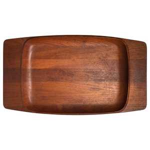 Plateau de service en bois d'acacia fait à la main au meilleur prix avec poignées en bois naturel - Product Image 4