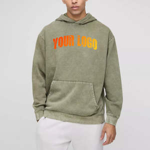 Sudaderas con Lavado Ácido de Alta Calidad para Hombre, 100% Algodón, 450GSM, Talla Grande, Logotipo Personalizado Impreso, Transpirables - Product Image 1