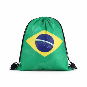 Custom National Flag Drawstring <b>Backpack</b> Brazil Australia Argentina and Croatia Designs Lightweight Sports <b>Travel</b> Gym Sack - Product Image 5