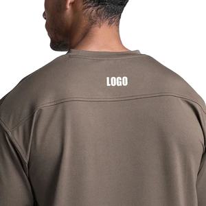 Camiseta Casual de Manga Corta para Hombre, 300 Gramos, Cuello Redondo, Diseño Sólido, Tejido de Punto Bordado, 100% Algodón, Antiarrugas - Product Image 3