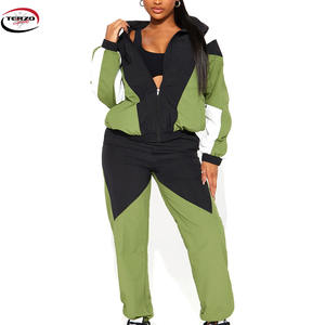 Chándal de talla grande transpirable de alta calidad para mujer, conjuntos cortavientos de diseño personalizado multicolor, ¡Gran oferta! - Product Image 1