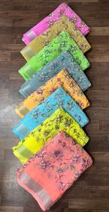 ผ้าส่าหรีตัด6เมตรผ้าฝ้ายพิมพ์ลาย - Product Image 4