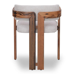 Donato Chaise de salle à manger inclinable Dossier de siège en mousse de bois de teck massif Couleur naturelle Haute qualité pour l'intérieur-pour chambre à coucher Hôtel - Product Image 4