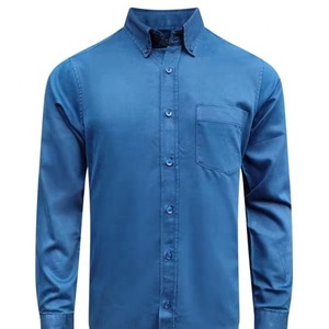 Chemise Oxford boutonnée décontractée pour homme, chemise formelle à manches longues pour le bureau, chemise Oxford unie à manches longues pour homme - Product Image 1