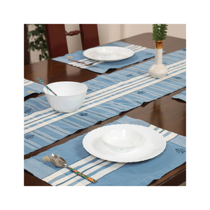 Custom Made GOTS Certified Cotton Floral <b>Yellow</b> Table Mats 13x19 Inches Slub Weave 240 GSM Wrinkle Free Embroidered India Export - Product Image 5