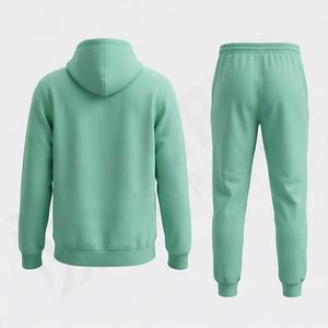 Conjunto Deportivo Personalizado de Invierno con Capucha, Corte Regular, Pantalones Deportivos de Algodón Liso, Sudadera con Capucha, Conjunto Deportivo para Hombre 100% Algodón - Product Image 2