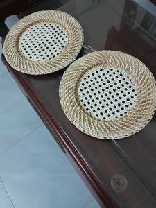 Eco-Friendly Decor Durable Rattan <b>Plate</b> Handcrafted Charger Rattan <b>Plate</b> Restaurants Stylish Tableware Weddings rattan placemat - Product Image 5