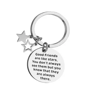 友谊礼品不锈钢钥匙扣好朋友像星星钥匙扣有星星金属钥匙圈魅力朋友礼物