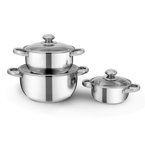 High Quality 3pcs Stainless Steel Cookware Set Modern Design Metal <b>Pot</b> Set From Viet Nam Best Price! - Product Image 2