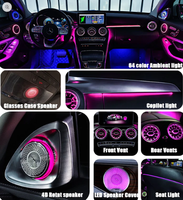 Kit d'éclairage ambiant LED à commande MMI 64 couleurs pour Mercedes Benz Classe C W205 2015-2021, lampe décorative pour les aérateurs d'air intérieurs