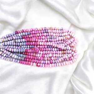 Lavanda rosa púrpura ostra turquesa caramelo ópalo suave Rondelle cuentas 7mm a 10mm hebra para fabricación de joyas al por mayor India - Product Image 5