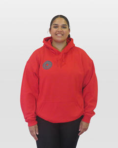 Vente en gros de sweat à capuche femme rouge classique surdimensionné avec fermeture éclair nouveau design épaule tombante anti-rides respirant col à capuche vierge - Product Image 5