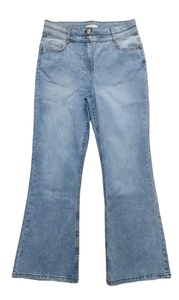 Pantalones vaqueros lavados para mujer, pantalones vaqueros regulares para damas jóvenes, etiqueta personalizada con precio barato al por mayor, pantalones vaqueros de buena calidad - Product Image 3