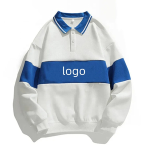 Sweat-shirt à col polo de haute qualité à la mode et à personnaliser les vêtements au-dessus des tailles Color Block Sweat-shirt à manches longues pour hommes - Product Image 3