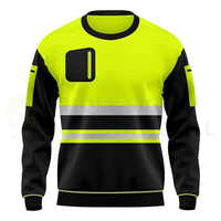 Camisa de Seguridad Reflectante de Manga Larga con Capucha, Personalizada con Logotipo, Clase 3, Fluorescente, Transpirable, de Poliéster, para Trabajo