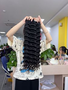 ผมต่อจากเวียดนามมีคุณภาพสูงสำหรับผู้หญิงผมต่อแบบหลวมสีดำลูกไม้ด้านหน้าเป็นลอนลึก - Product Image 3