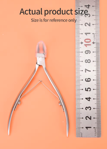 กรรไกรตัดเล็บมืออาชีพพร้อมใบมีดสแตนเลสคมโค้งสำหรับนิ้วคุดและร้านทำเล็บ - Product Image 5