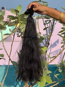 Extensiones de Cabello Humano Liso Indio de Alta Calidad de 28 Pulgadas, 100% Virgen Sin Procesar, Doble Trama a Máquina, Negro Natural 12A - Product Image 5