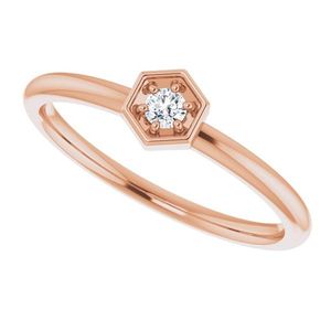 แหวนเพชรทรงหกเหลี่ยมแบบซ้อนได้ Stuller 14KR รุ่น 123363:602P - Product Image 5