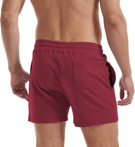 กางเกงขาสั้นผ้าฟลีซแบบถักสำหรับผู้ชายกางเกงขาสั้นใส่เล่นยิมผ้าเฟรนช์เทอร์รี่สีพื้นโลโก้ออกแบบได้ตามต้องการ - Product Image 2