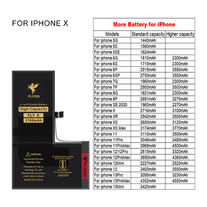 FLYCDI China Factory 0サイクル容量バッテリーforiPhone 6 X XR XSMAXリチウムバッテリー0サイクル電話バッテリー - Product Image 5