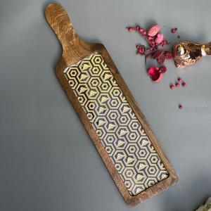 Plateau de service en bois rectangulaire fait à la main naturel écologique World Craft Impex's Plats et assiettes du plateau de service en bois - Product Image 3