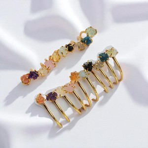 Nouvelle Arrivée Plaqué Or 925 Argent Bracelet Manchette Réglable Style Classique Pierre De Naissance Brute Bijoux pour Cadeaux et Fêtes - Product Image 2