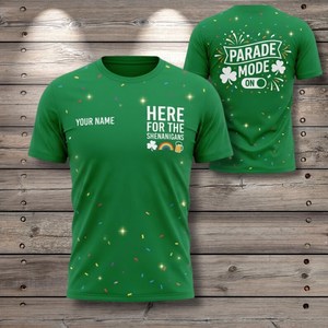 T-Shirt Unisex Personalizzata per San Patrizio, Club dei Scherzi, Grafica Leprechaun, Divertente Quadrifoglio Irlandese Verde, Personalizzabile Promozionale - Product Image 1