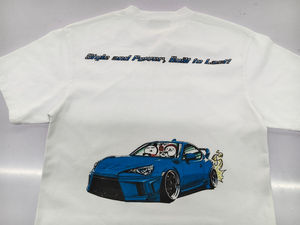 T-shirt tricoté ample à manches courtes pour homme, 100 % coton teint, imprimé voiture, style hip-hop urbain, nouvelle collection tendance été, vente en gros - Product Image 6