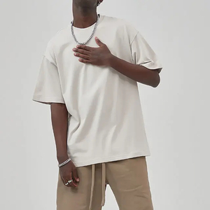 280 Gsm haute qualité lourd 100% coton t-shirt t-shirt personnalisé sérigraphié surdimensionné goutte épaule blanc hommes t-shirt - Product Image 1