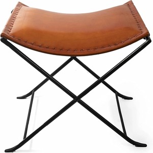 Butler Melton cuero Tabouret caza Camping silla ocio taburete plegable sala de estar taburete plegable hecho a mano - Product Image 1