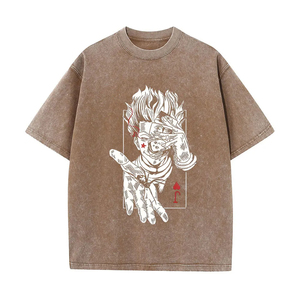 T-shirt vintage imprimé graphique personnalisé délavé à l'acide T-shirt surdimensionné Streetwear 100% coton pour hommes - Product Image 3