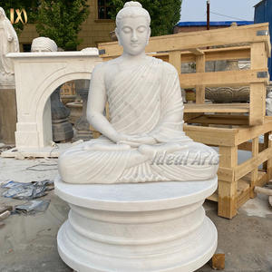 Hand Carved Large White Stone Marble Religious <strong>Buddha</strong> <strong>Statue</strong> Sculpture For Outdoor Garden Temple And Home Decor - Product Image 5