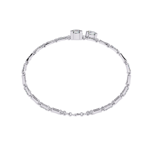 Grand Link 9K Pulsera de oro sólido con Luxe Dual Spark Real Diamond para aniversario y fiesta - Product Image 6