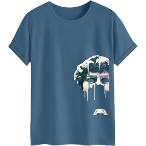 Unisex Men's Casual Street Wear Cotton and <b>Bamboo</b> Fiber T-Shirt Custom <b>Screen</b> Printed Unisex T-Shirt - Product Image 1