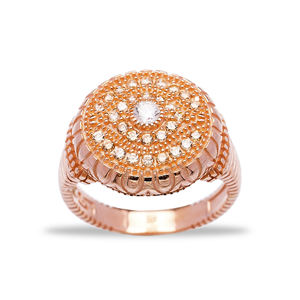 Clair CZ Pierre Forme D'oeil Style Traditionnel Conception Unique Cluster Anneau En Gros Fabriqué À La Main Zircon Bijoux En Argent - Product Image 1