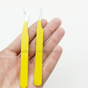 Custom Design <b>Eyelash</b> Tweezers <b>Kit</b> for Beauty Yellow Color OEM <b>Eyelash</b> Tweezers Set High Quality <b>Eyelash</b> <b>Extensions</b> Tweezers - Product Image 6