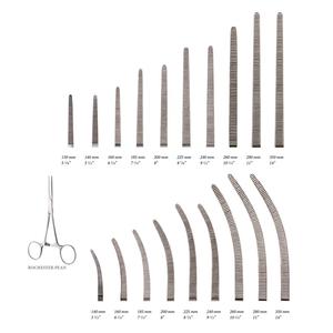 ชุดเครื่องมือผ่าตัดแบบใช้มือ โรเชสเตอร์ ปีน คีมห้ามเลือด แบบโค้งและแบบตรง ทุกขนาด ทำจากสแตนเลส ใช้ซ้ำได้ - Product Image 2