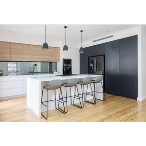 Juego de armarios de cocina RTA de madera maciza de alto brillo moderno personalizado, muebles de diseño Modular blanco brillante de PVC - Product Image 6