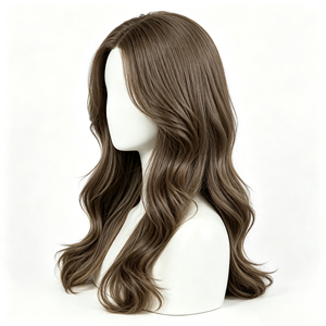 Peluca de Cabello Humano Ondulado Largo Marrón Frío con Encaje Frontal 13*4 y Parte Media - Product Image 6