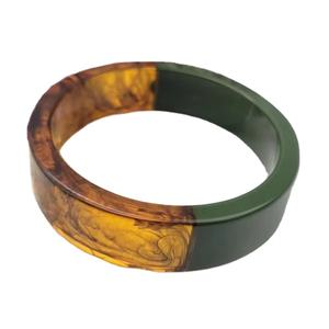 Women's Stylish Brass Fashion <b>Bracelet</b> Multi-Color Wood Resin Bangle <b>for</b> Everyday Use <b>Girls</b> Jewelry - Product Image 1